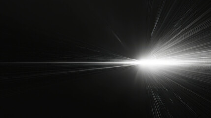 Poster - Single Burst of Light Illuminating a Black Void with Dynamic Lines of Radiance