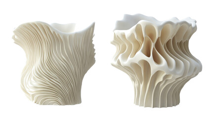 Poster - Unique White Chocolate Waves in a Decorative Set Generative AI