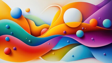 Poster - A rich, vibrant Naiva painting background with flowing shapes, bright contrasting colors, and a sense of movement, creating a visually stimulating and energetic composition.