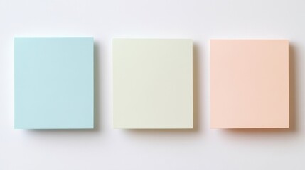 Sticker - Three different colored sticky notes are lined up on a white background