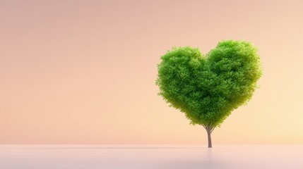 Wall Mural - Captivating heartshaped tree, a symbol of love and nature's exquisite artistry