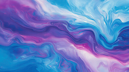 Poster - Striking Abstract Fluid Art with Bold Colors and Vibrant Contrasts in Blue and Pink Tones