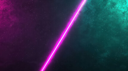 Poster - Delicate Intertwining Beams of Neon Light in a Softly Glowing Cosmic Background