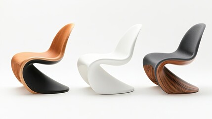 Poster - Modern Minimalist Chairs Collection on White Background Generative AI