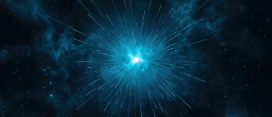Wall Mural - Wide View of the Brightly Glowing Gateway of Anu in a Starry Cosmic Background