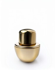 Wall Mural - Luxury gold cosmetic jar on white background.