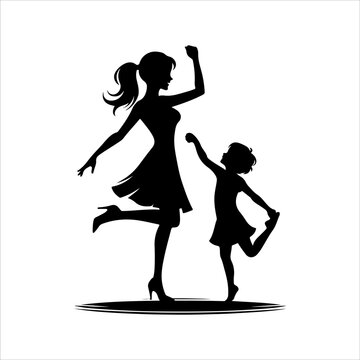 Mother's day silhouette vector. Mother's day logo icon. Silhouette vector of mother's day illustrations