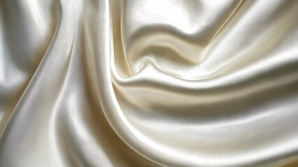 Poster - Luxurious white silk fabric with shiny, smooth texture and elegant folds.