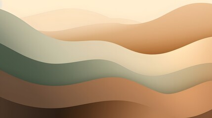 Poster - Flowing abstract waves digital artwork artistic environment warm color palette minimalist perspective