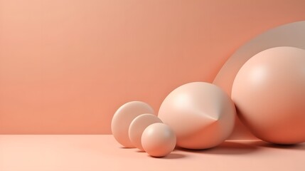 Poster - Exploring minimalistic 3d shapes with soft hues digital studio graphic art contemporary design aesthetic perspective