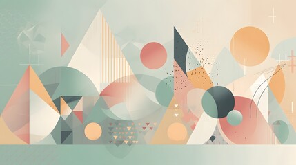 Poster - Abstract geometric design digital art visual aesthetics contemporary style minimalist creative expression