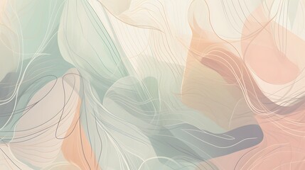 Poster - Abstract fluid art design digital artwork soft pastels creative space aesthetic viewpoint visual serenity