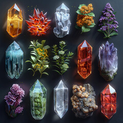Wall Mural - set of gems