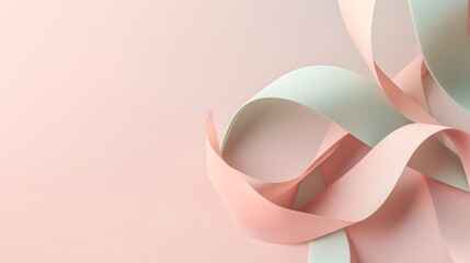 Poster - Creative paper ribbon art installation studio space visual art minimalist abstract contemporary design
