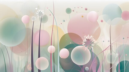 Poster - Abstract floral composition dreamy garden digital artwork soft color palette artistic perspective nature inspiration