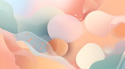 Poster - Abstract artwork displaying soft pastel colors digital art graphic design contemporary abstract concept