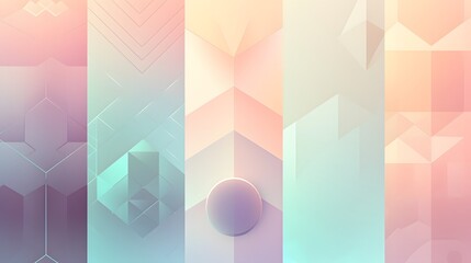 Poster - Abstract geometric patterns digital art vibrant colors modern design minimalist style graphic background