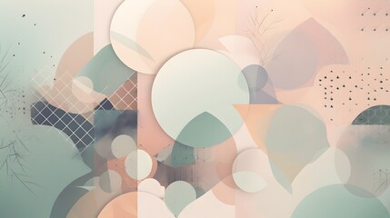 Poster - Abstract art composition digital canvas geometric shapes soft colors artistic environment modern design concept