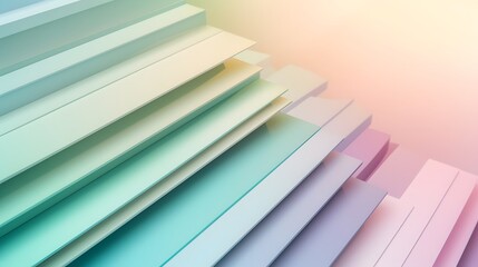 Poster - Colorful layered design modern digital art abstract background soft lighting high angle creative concept