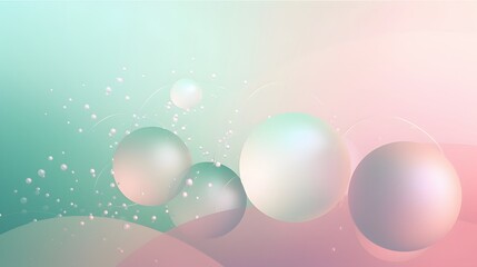 Poster - Floating bubbles abstract concept digital art soft colors minimalist design ethereal atmosphere