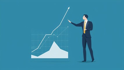 Poster - Business growth presentation office infographic professional environment frontal view performance trends