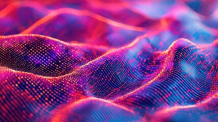 Aufkleber - Explore a captivating digital matrix background filled with neon lines and data streams, embodying a high-tech atmosphere for innovative designs and applications.