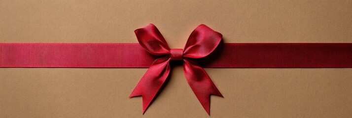 Aufkleber - Gift box with red ribbon ready for celebration or special occasion in a warm light setting. Generative AI