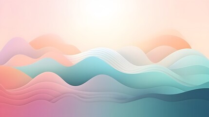 Poster - Flowing waves of colorful abstract art digital design tranquil atmosphere serene viewpoint conceptual aesthetics