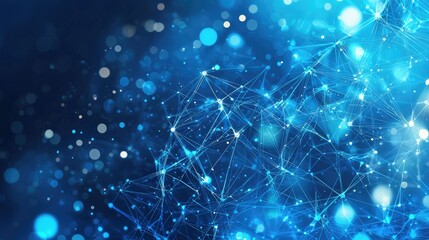 Fototapete - Explore this abstract technology background featuring intricate circuit patterns and digital elements in a captivating blue color scheme, ideal for innovation themes.