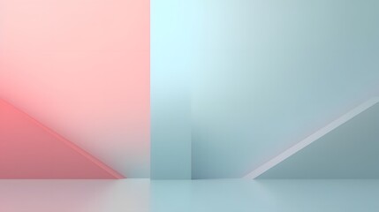 Poster - Abstract geometric shapes and colors digital art modern design studio minimalist artistic concept