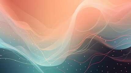 Poster - Dynamic abstract waves in digital art virtual space graphic design modern aesthetic high-resolution creative concept