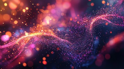 Aufkleber - This abstract image showcases a global network connection with vibrant data points and lines, symbolizing digital communication and technological advancement in a modern