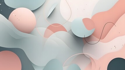 Leinwandbilder - Abstract shapes and soft colors digital artwork modern design creative space artistic perspective
