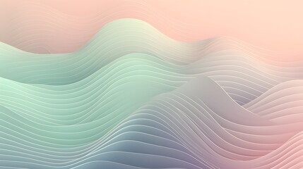 Poster - Flowing abstract waves digital art soft colors serene environment artistic viewpoint modern concept