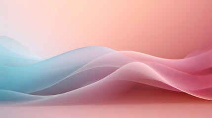 Poster - Flowing waves of colorful abstract art digital canvas background design soft tones creative inspiration