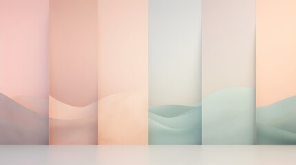 Poster - Abstract color palette display art studio digital artwork modern environment wide-angle view visual aesthetics