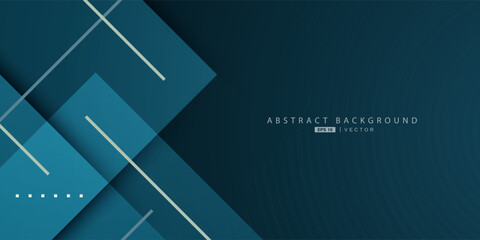 Wall Mural - dark blue abstract 3d background with overlap square papercut pattern. eps10 vector