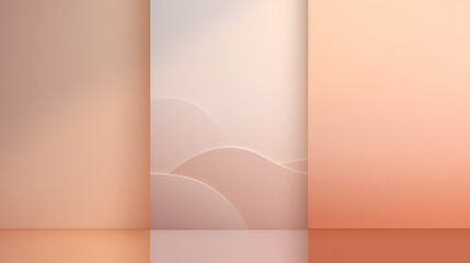 Poster - Soft pastel abstract landscape minimalist studio digital art serene environment close-up view modern aesthetic
