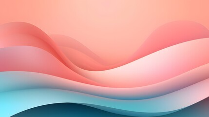 Poster - Flowing abstract waves digital art soft colors modern design artistic viewpoint visual harmony