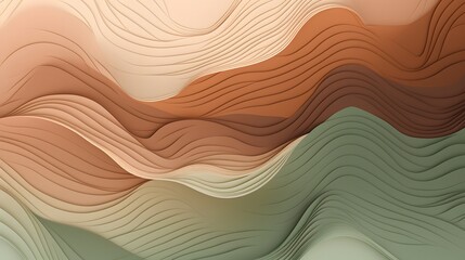 Poster - Flowing abstract waves art digital medium soft tones minimalist design aesthetic viewpoint modern concept