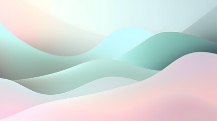 Leinwandbilder - Flowing abstract waves digital art soft pastel colors tranquil environment creative viewpoint modern concept