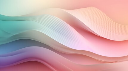Poster - Flowing waves of colorful abstract patterns digital artwork modern aesthetic soft gradient background top-down view visual harmony