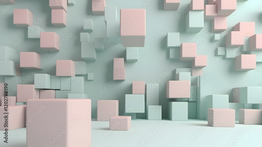 Dynamic cube animation abstract space 3d graphics minimalist design ...