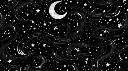 Wall Mural - Stars and nebula in the dark sky universe space background photo