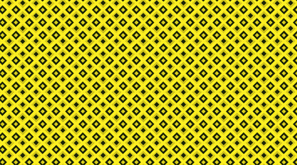 Wall Mural - Square shape geometric pattern background design | Seamless pattern background with stroke, dot, line shape with yellow background colour for texture, presentation, banner, decoration