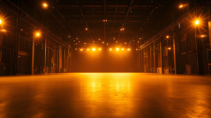 Poster - Lighting setup in an empty studio film production space visual content indoor wide angle creative concept