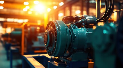 Poster - A vintage generator model on display in a museum setting with soft lighting.