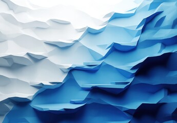 Poster - Abstract Paper Layers in Blue and White Tones Creating a Modern and Artistic Background for Creative Projects and Design Applications