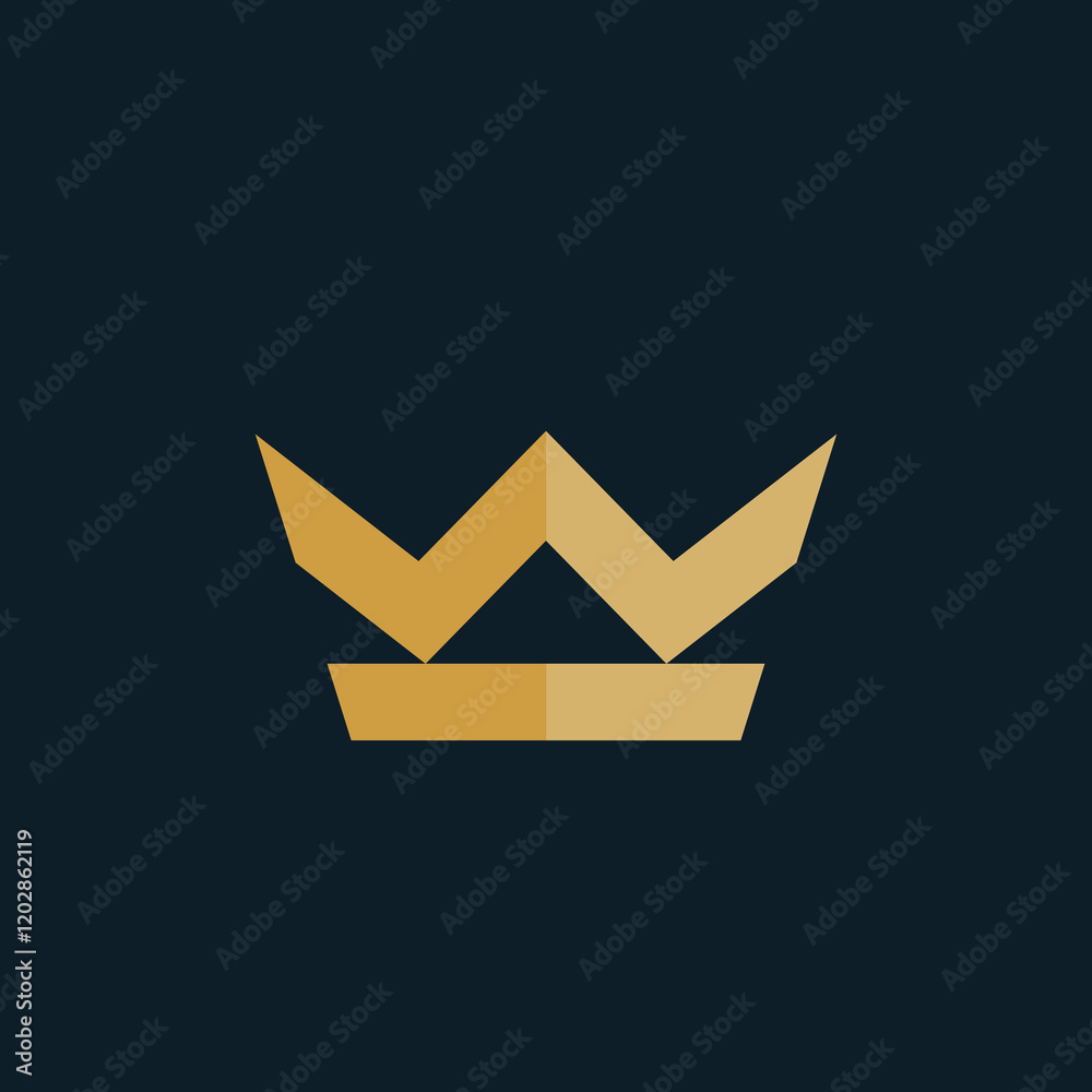 Premium style abstract gold crown logo symbol. Royal king icon. Modern ...
