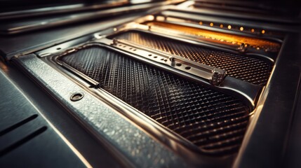 Poster - Close-up view of intricate metallic components showcasing precision engineering and design